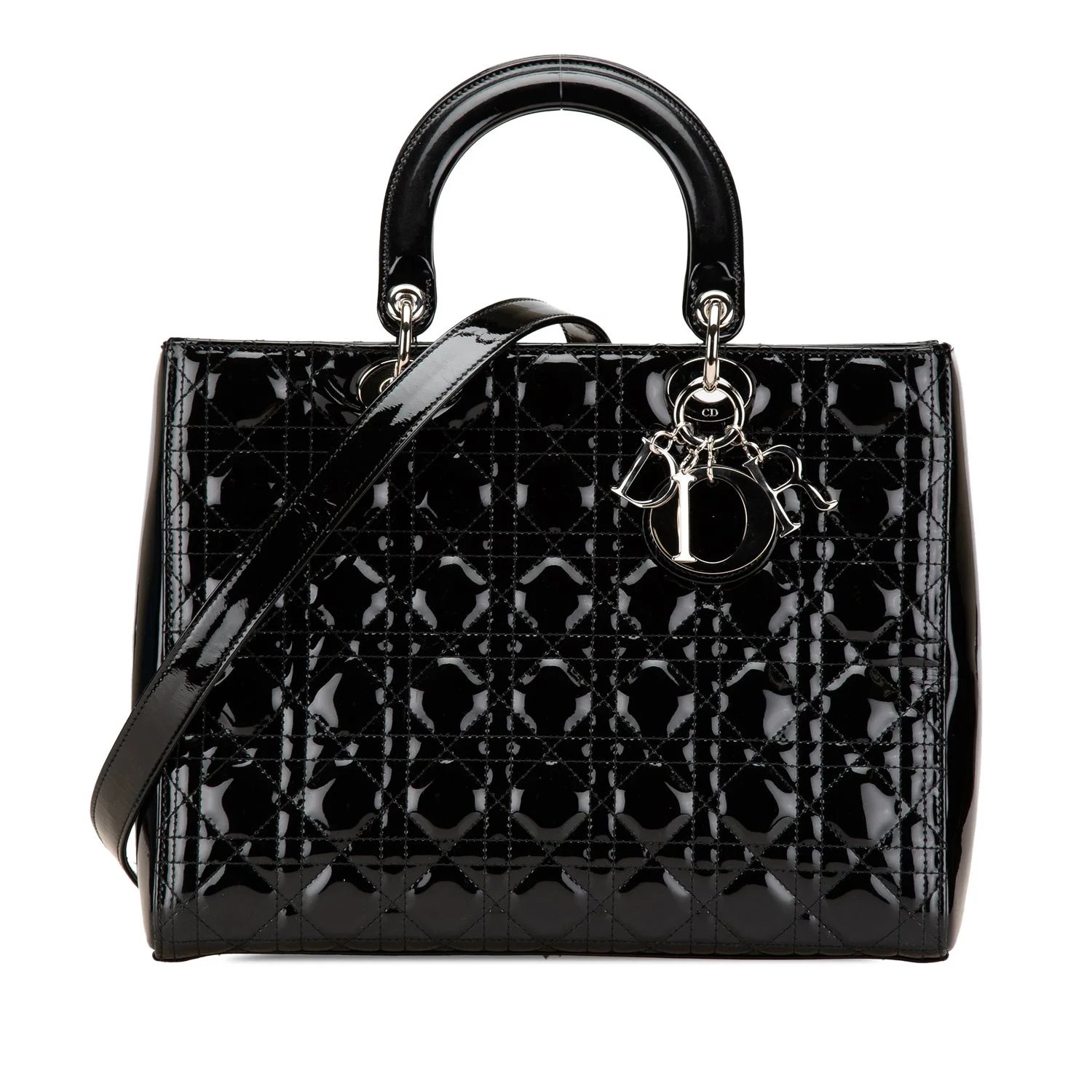 Large Patent Leather Cannage Lady Dior