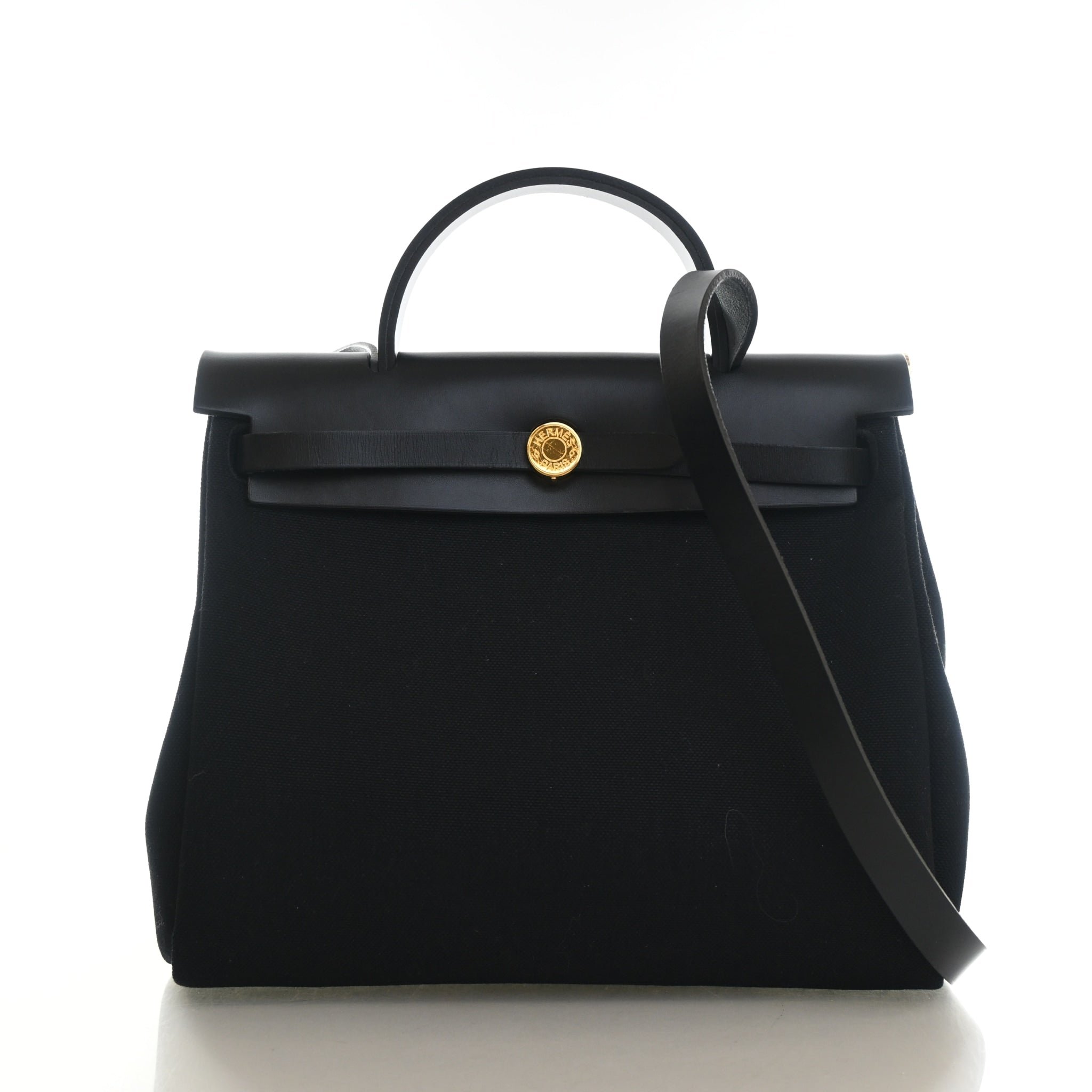 Hermes Noir Toile Herbag Zip 31