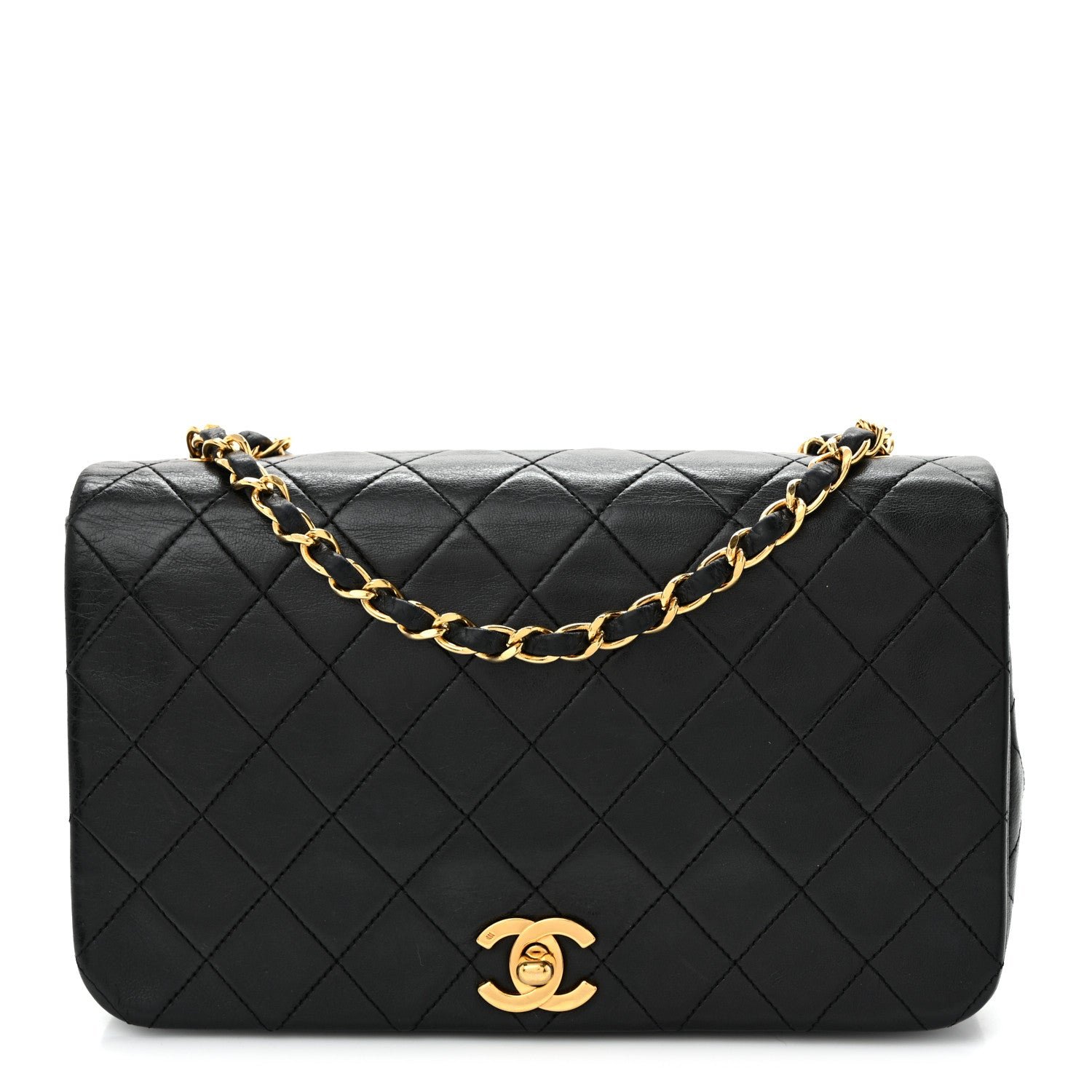 Chanel Lambskin Quilted Small Single Flap Black