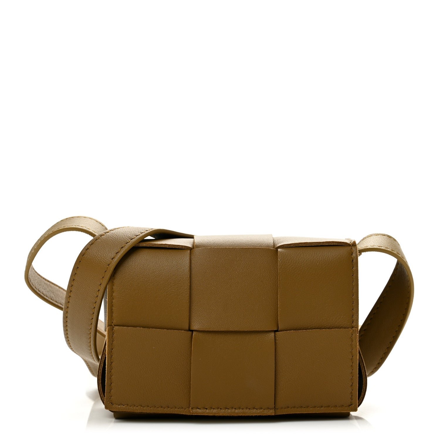 Bottega Veneta Bottega Veneta Lambskin Maxi Intrecciato Extra Mini Cassette Crossbody Bag Acorn