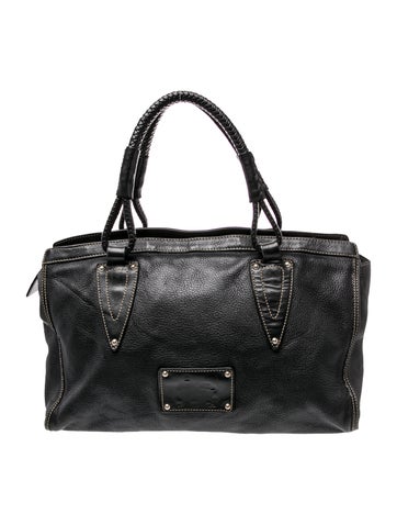 MCM Leather Top Handle Bag