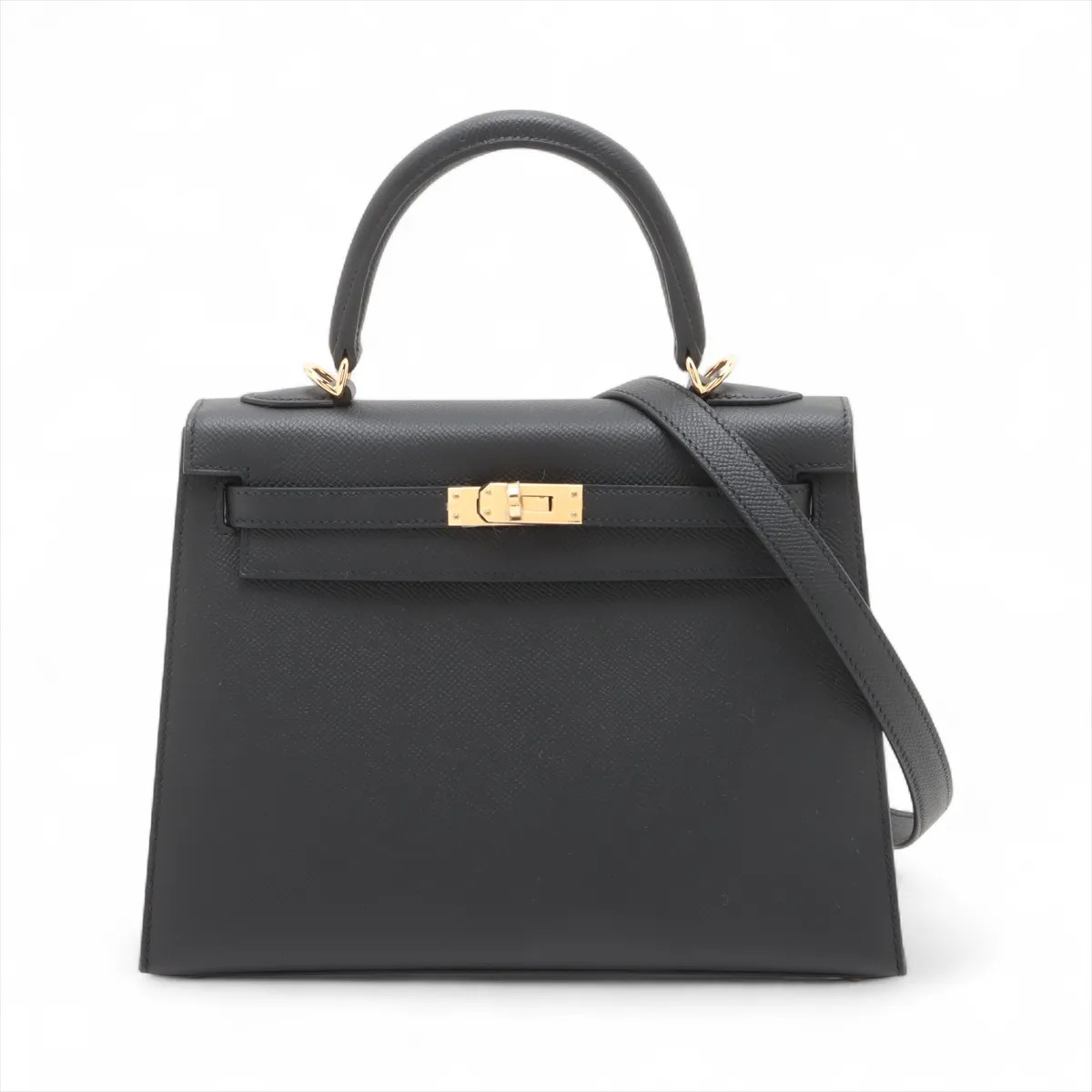 Hermès Kelly 25 Serie Veau Epsom Black Gold Metal Fittings