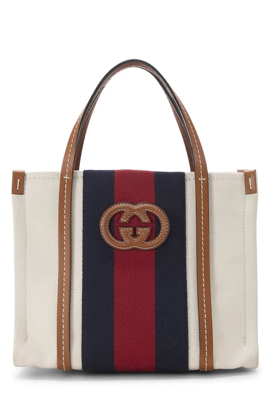 Multicolor Canvas Interlocking GG Tote Mini