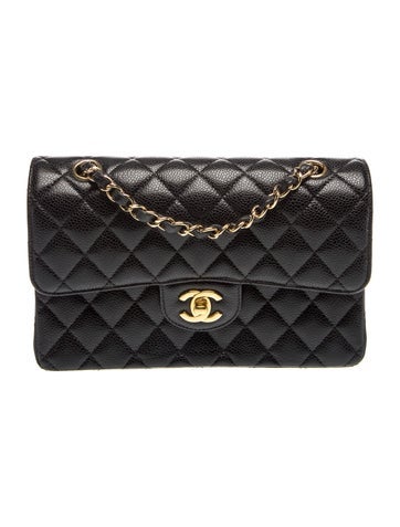 Quilted Caviar Classic Small Double Flap Bag
