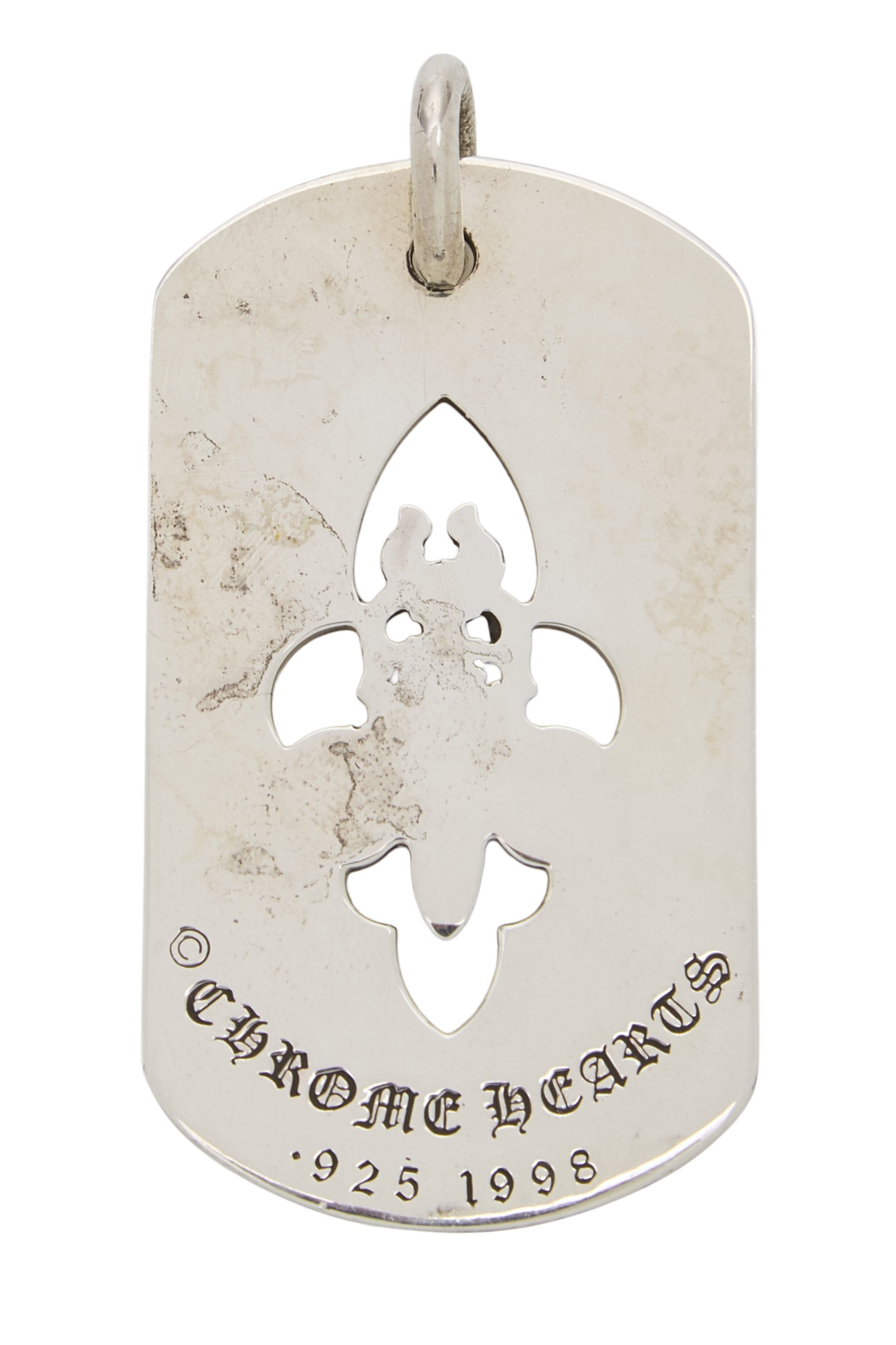 Chrome Hearts Sterling Silver Cutout Dagger Dog Tag