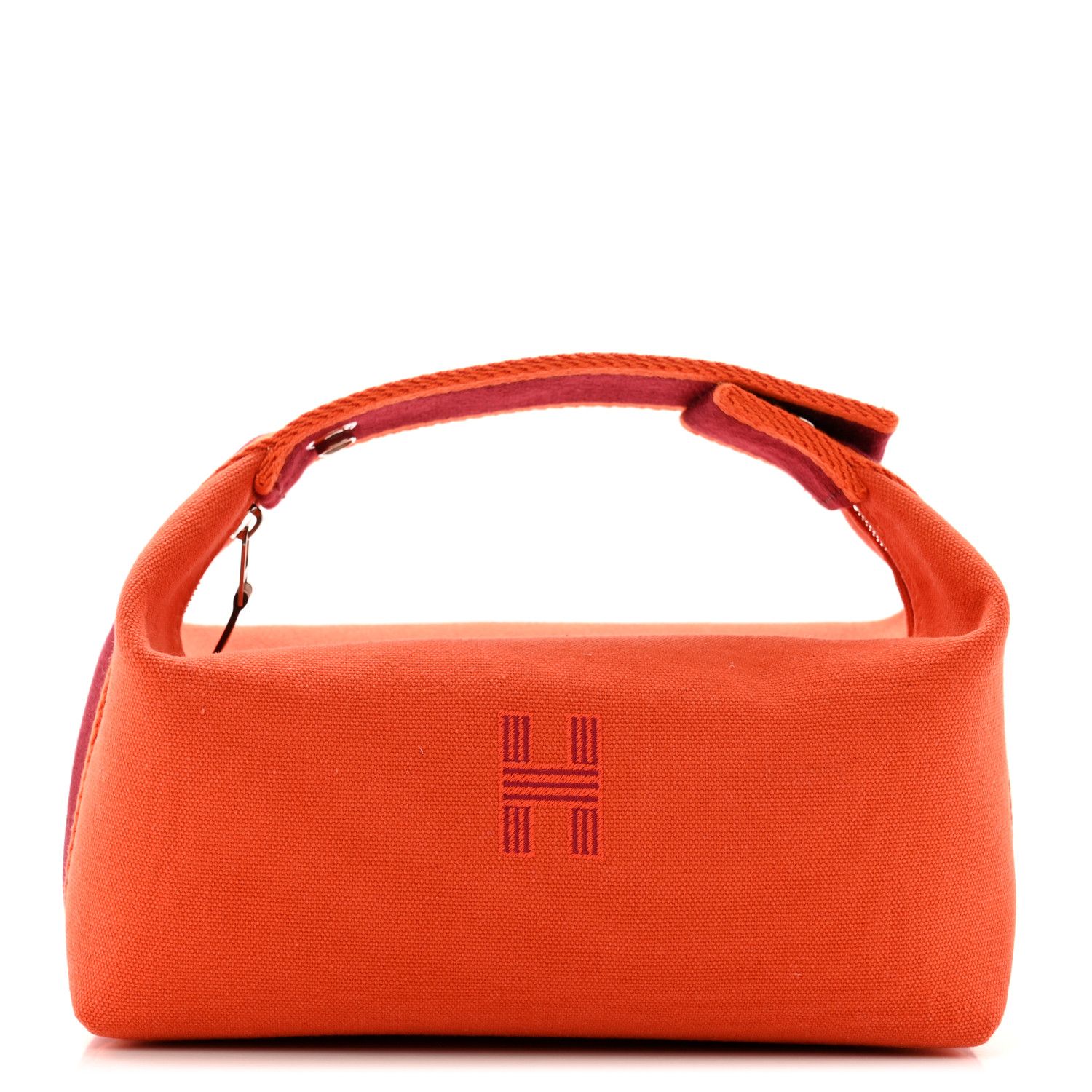 Hermes Hermes Bride-a-Brac Case Small Model, Orange Canvas with Palladium Hardware, Brand New KJRB001