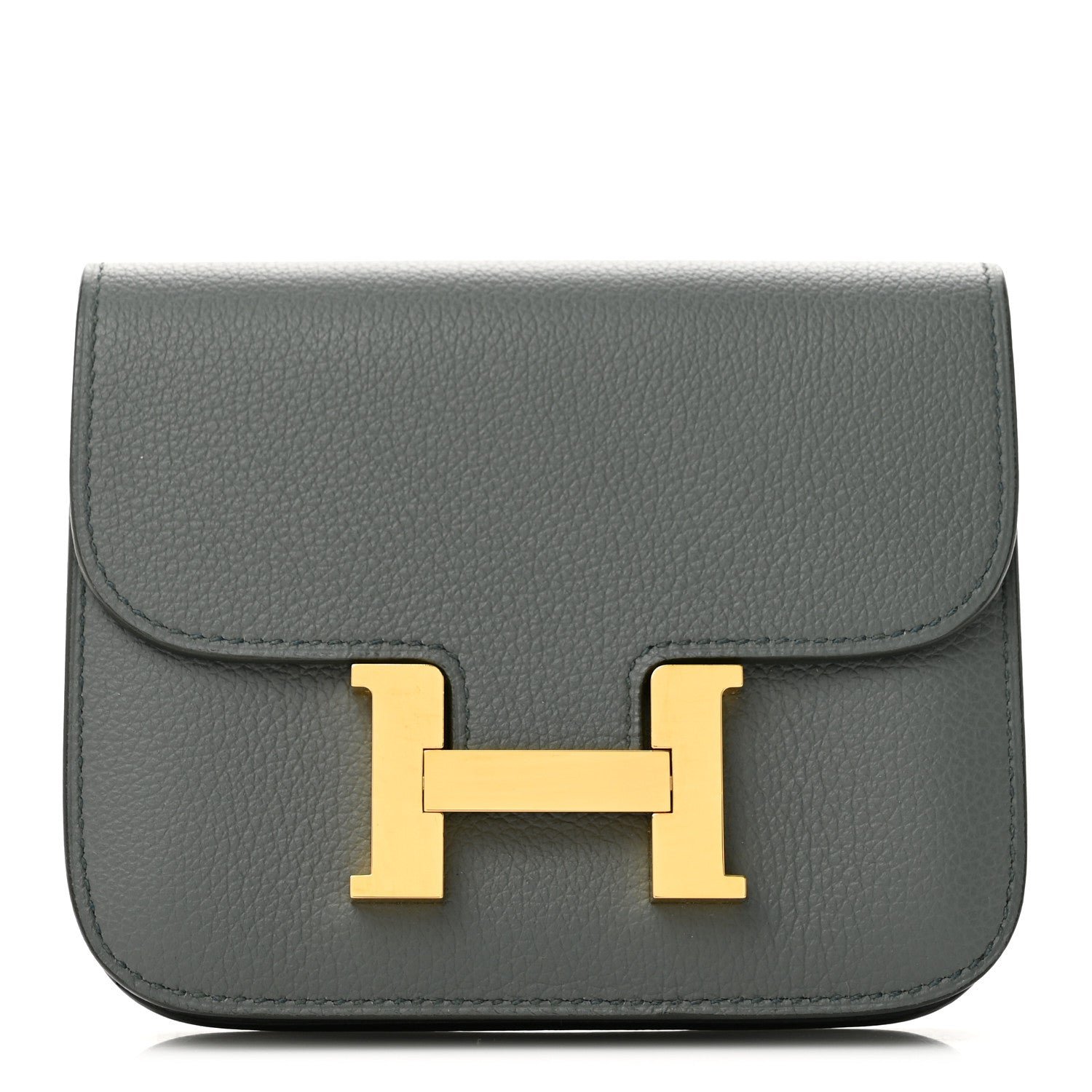 Hermes Evercolor Constance Slim Wallet Vert Amande
