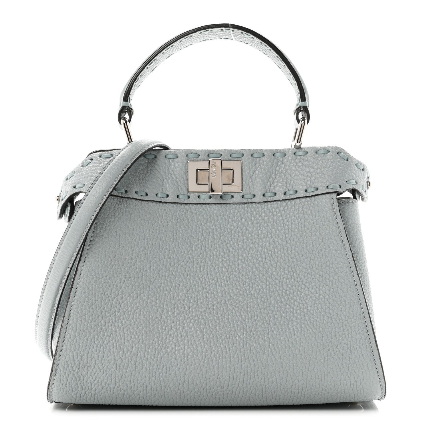 Fendi Cuoio Roma Sellerissima Nappa Sintetica Tape Stitch Mini Peekaboo Iconic Satchel Anice