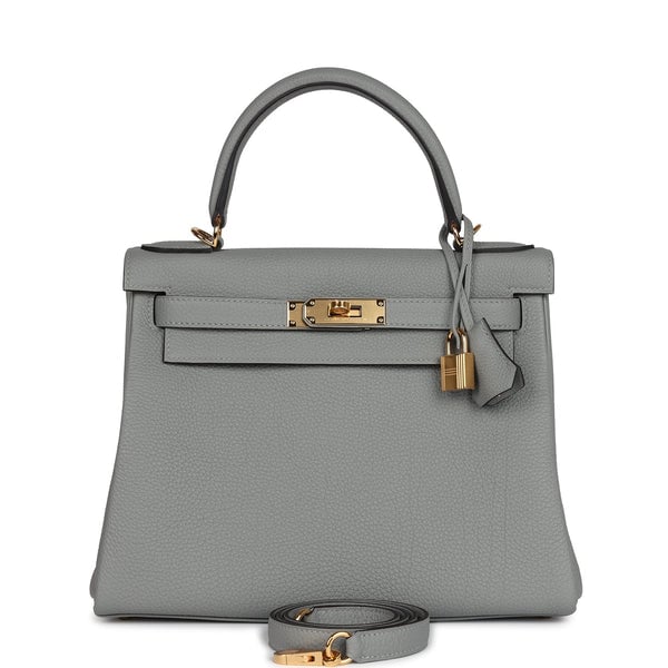 Hermes Hermes Kelly Retourne 28 Gris Mouette Togo Gold Hardware