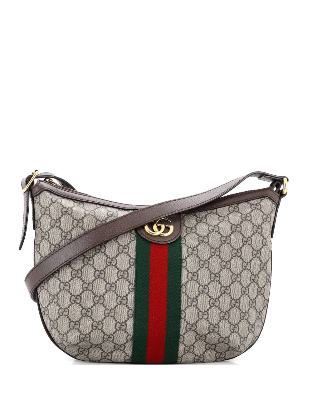 Ophidia Half Moon Hobo GG Coated Canvas Small crossbody bag
