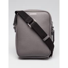 Burberry Anthracite Grey Leather Paddy Crossbody Bag