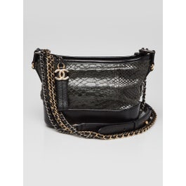 Chanel Black/Grey Python Small Gabrielle Hobo Bag