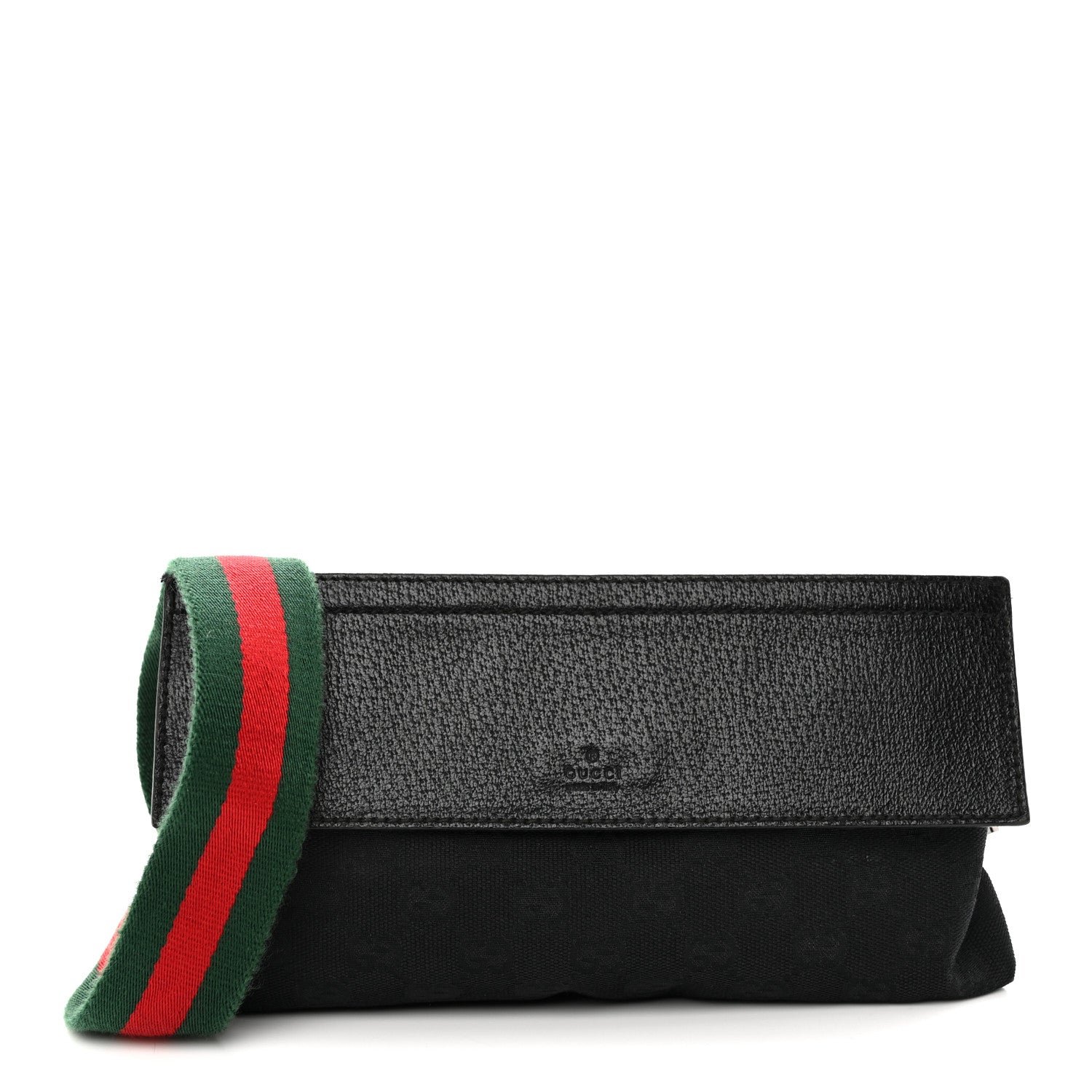 Gucci Monogram Web Belt Pouch Bag Black