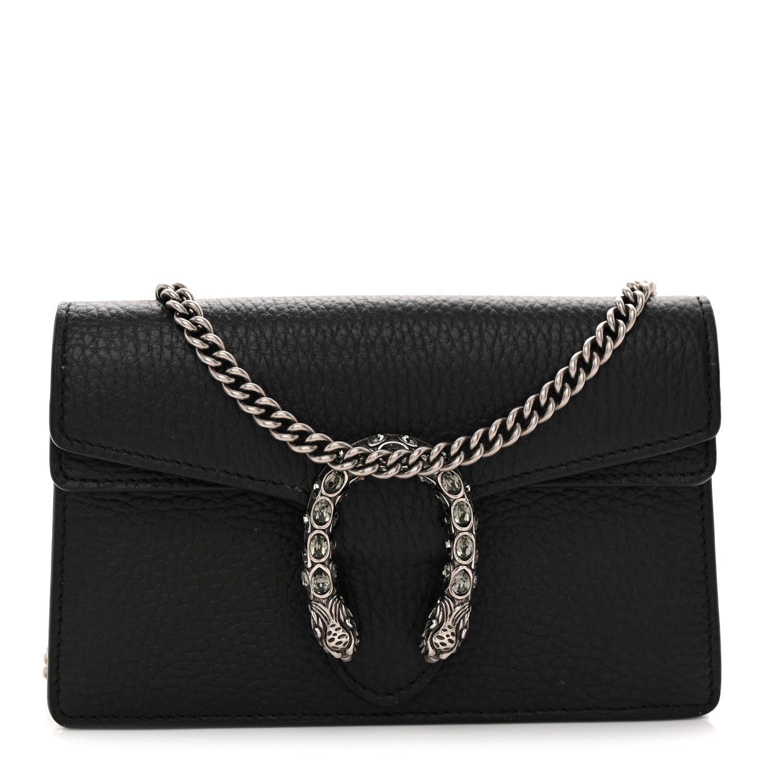 Gucci Calfskin Super Mini Dionysus Shoulder Bag Black