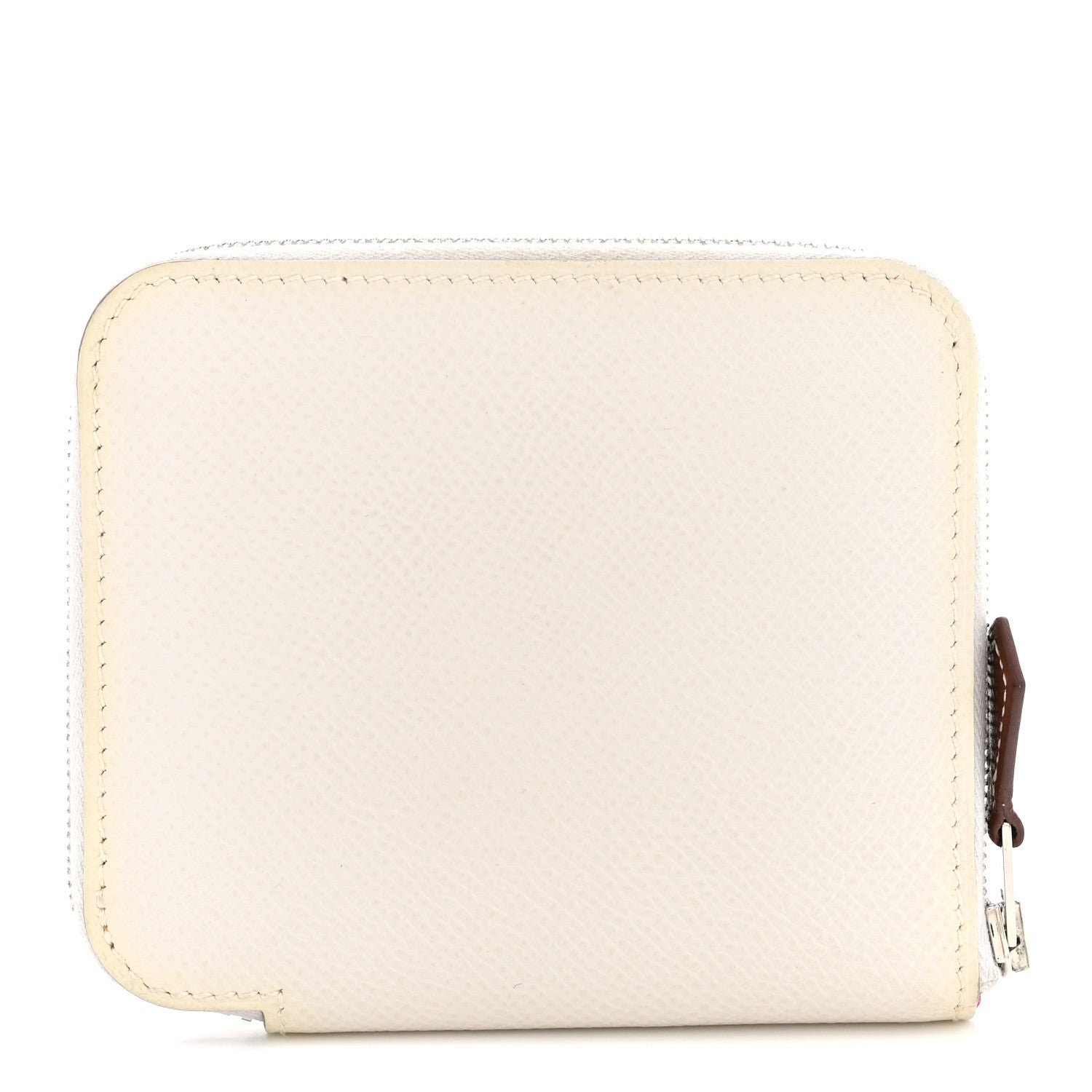 Hermes Epsom Silk'In Compact Wallet New White