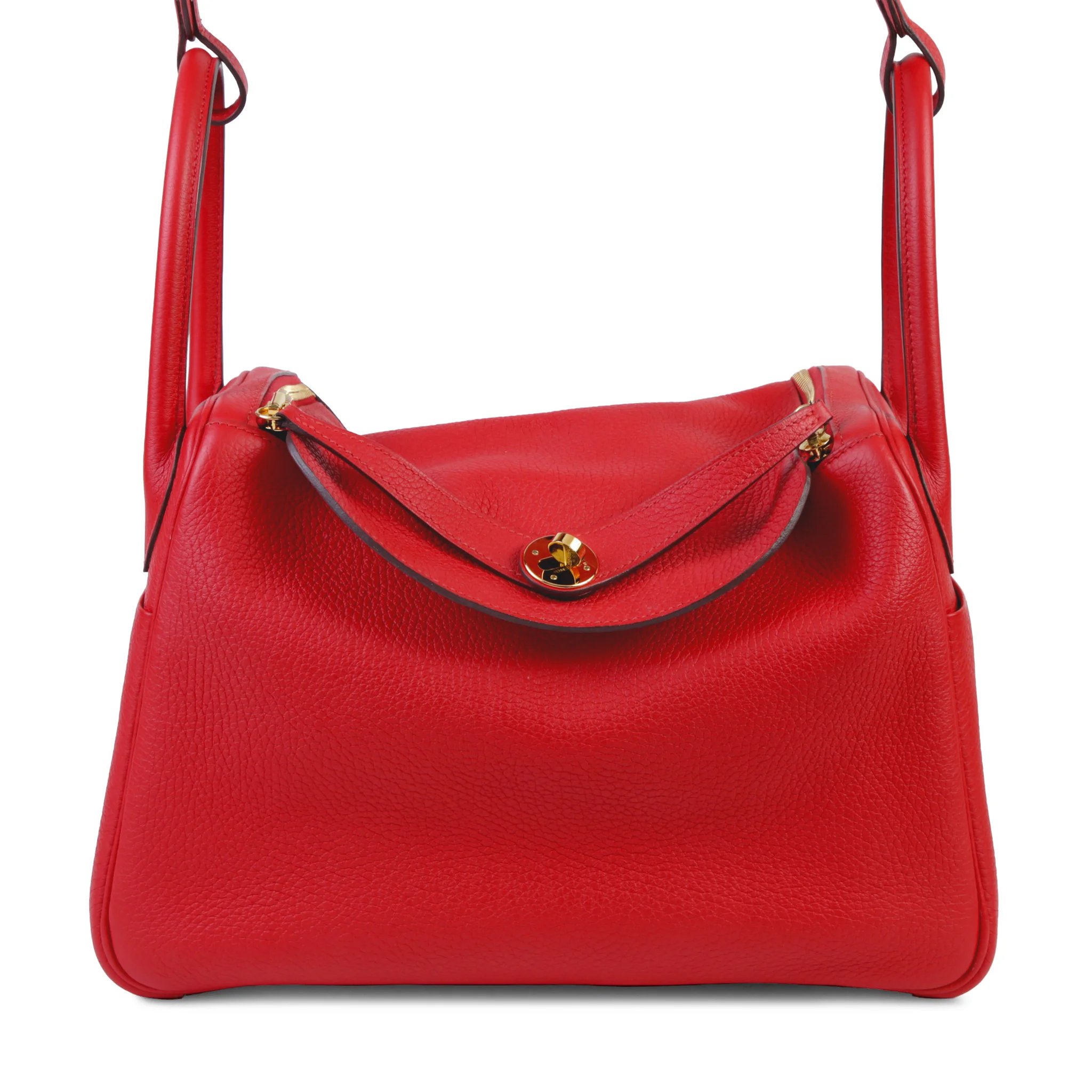 Very Good ( Rank A) HERMÈS Lindy 30 Rouge de Coeur (S3) Clemence Gold hardware Z (2021)