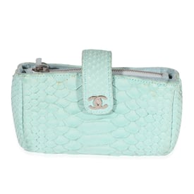 Chanel Chanel Mint Python Mini Phone Holder Clutch