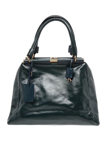 Patent Leather Top Handle Bag