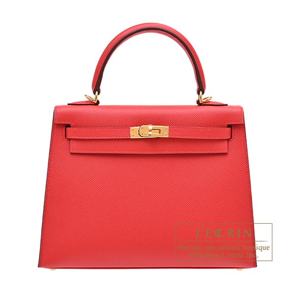 Hermes Hermes Kelly bag 25 Sellier Rouge radieux Epsom leather Gold hardware