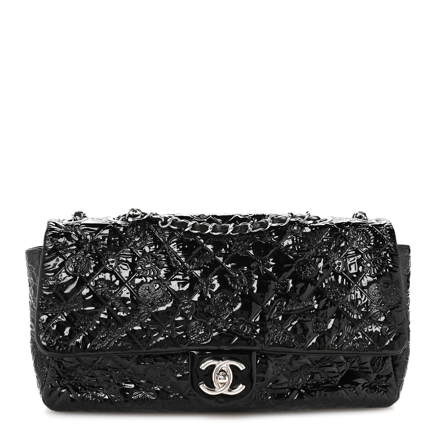 Chanel Patent Large Lucky Symbols Flap Black