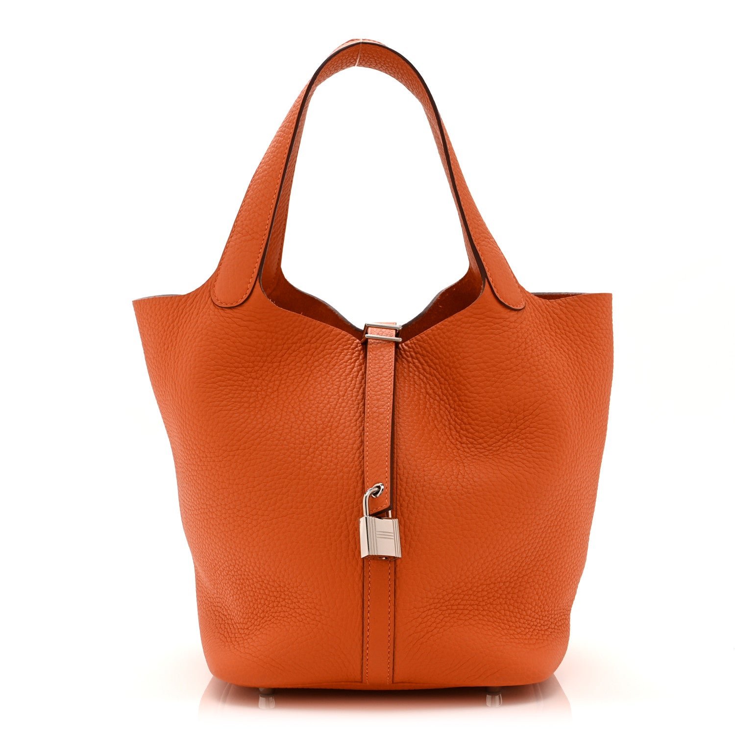 Hermes Taurillon Clemence Picotin Lock 22 MM Orange