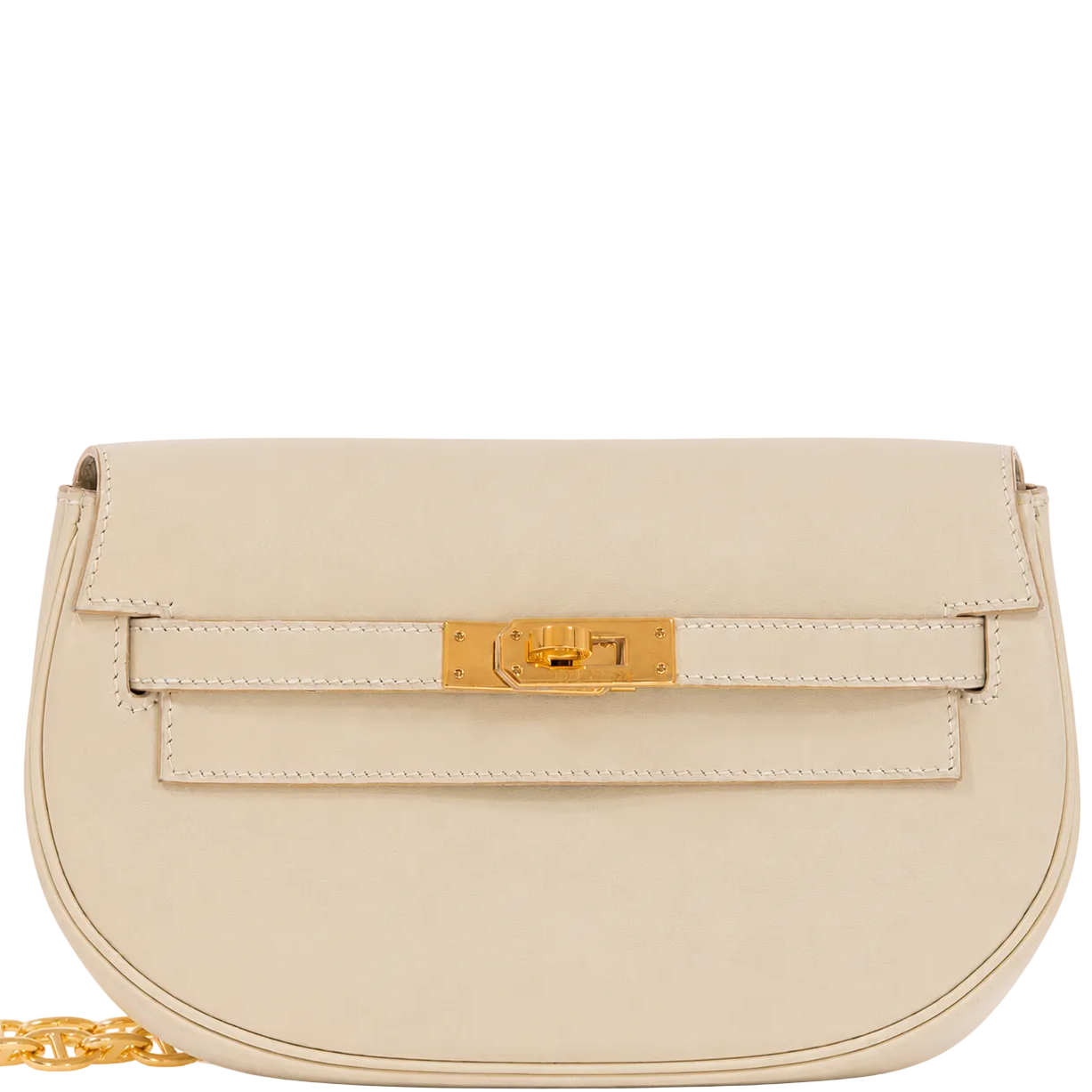 Hermès Kelly Pochette Belt Bag Parchemin Box Calf Gold Hardware