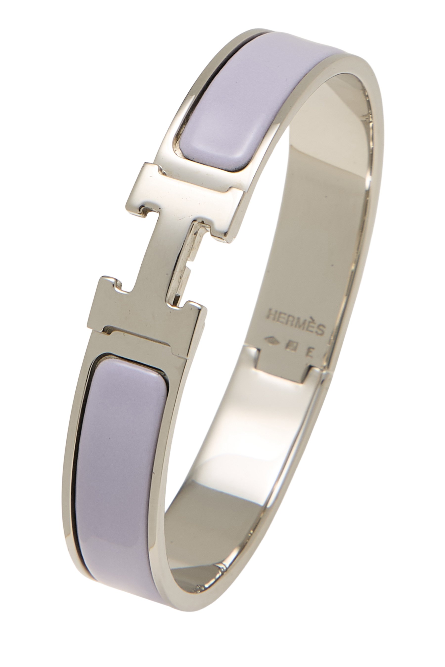 Purple Enamel Silver Clic-Clac 'H' Bracelet Narrow PM