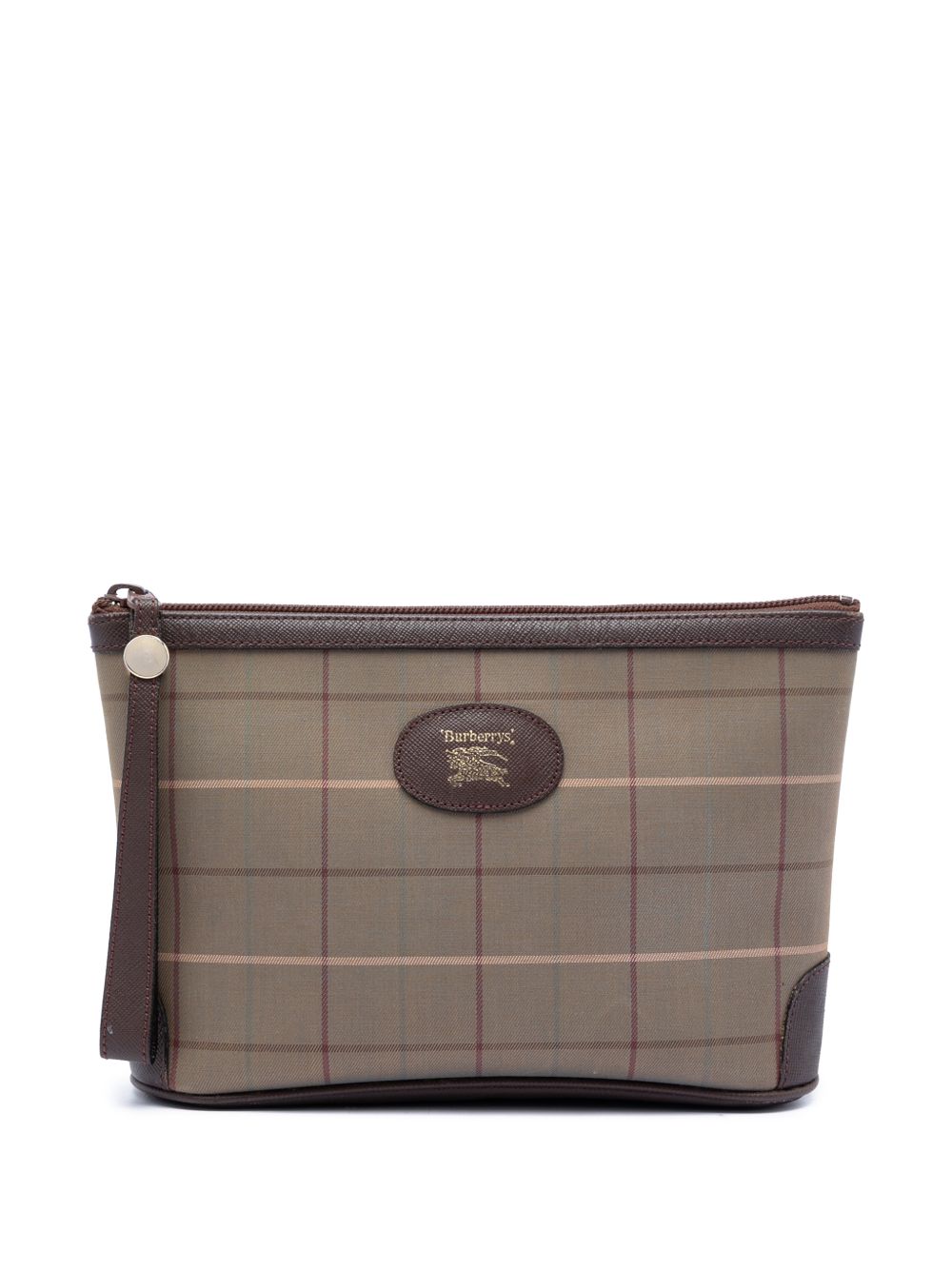 20th Century Vintage Check Canvas Wristlet clutch bag