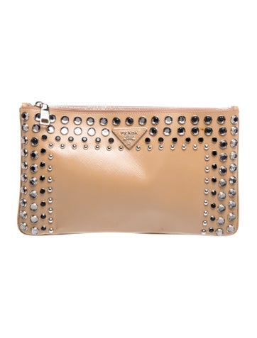 Saffiano Vernice Leather Clutch