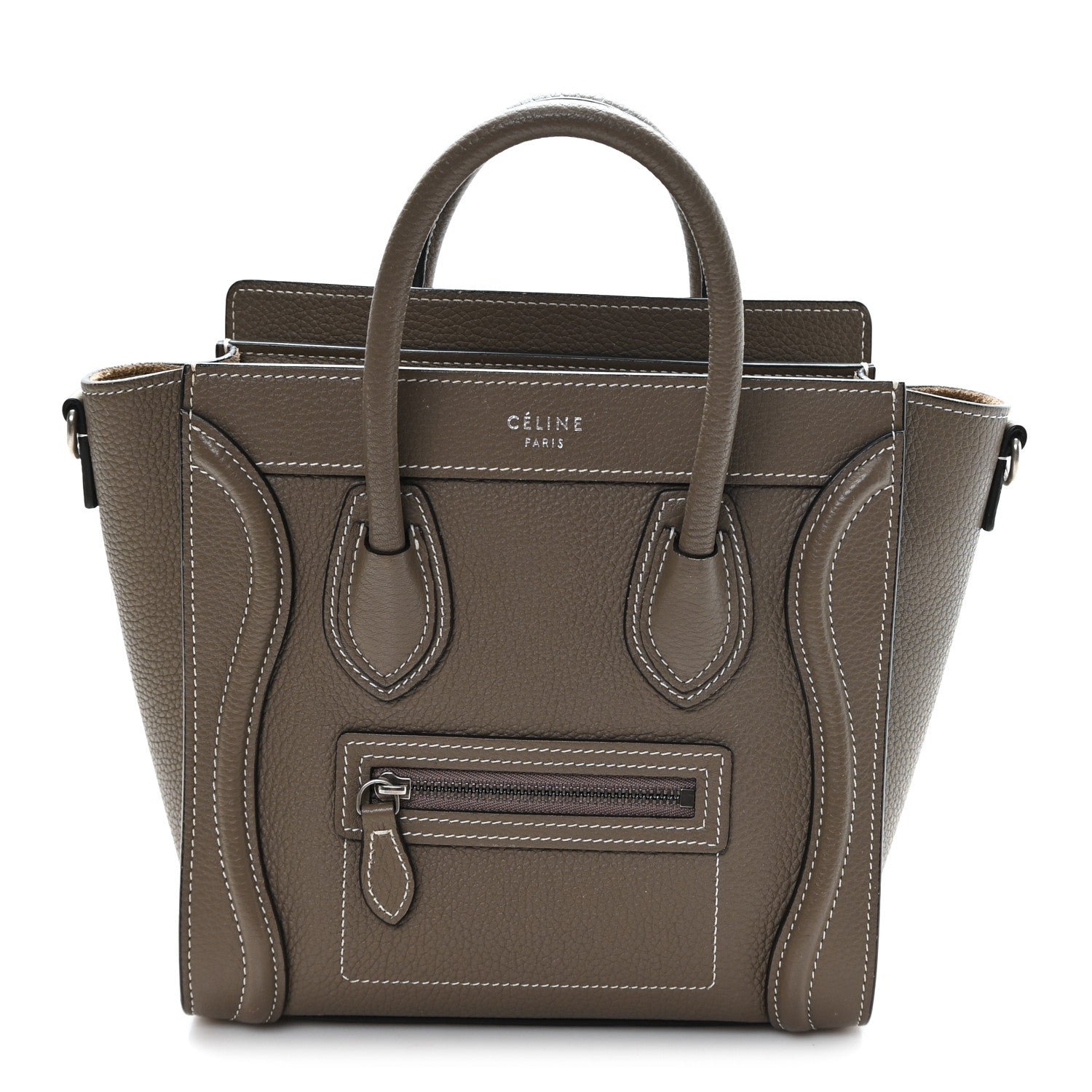 Celine Celine Drummed Calfskin Nano Luggage Souris