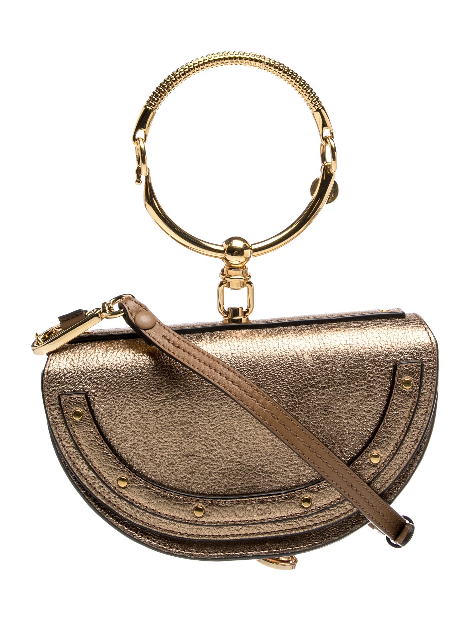 Leather Nile Minaudiere Bracelet Bag