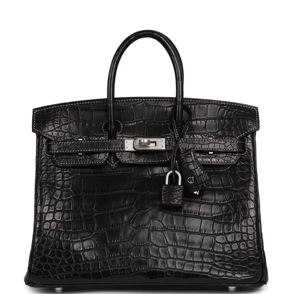 Hermes Hermes Special Order (HSS) Birkin 25 Black Verso Matte Alligator Brushed Palladium Hardware