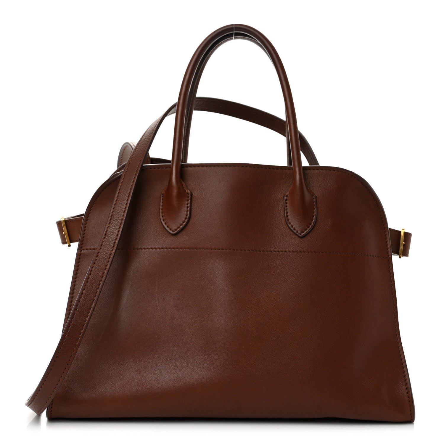 The Row Polished Saddle Calfskin Soft Margaux 12 New Burgundy