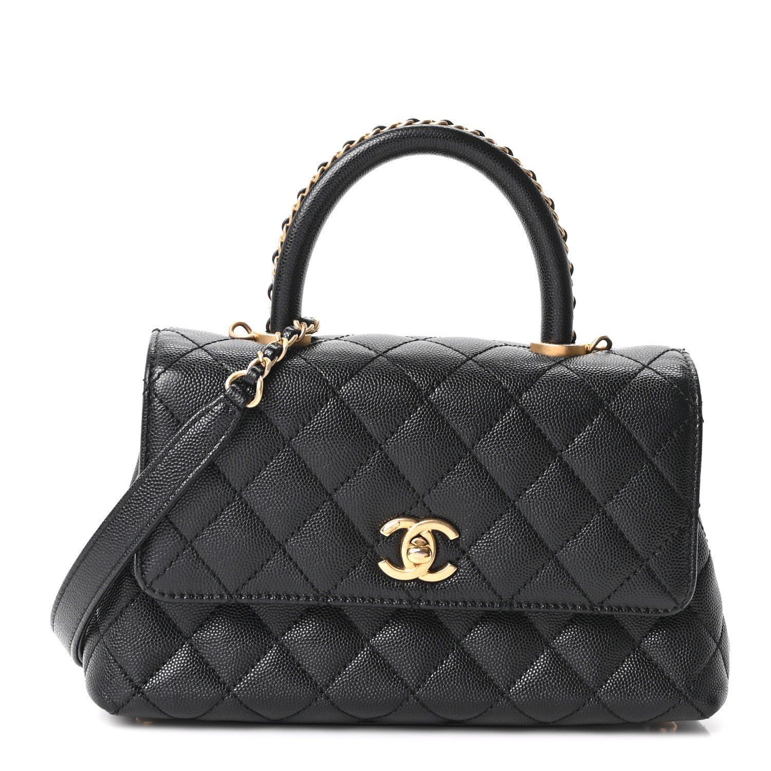 Chanel Caviar Quilted Mini Coco Chain Handle Flap Black
