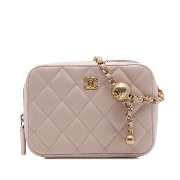 CC Quilted Lambskin Pearl Crush Camera Bag