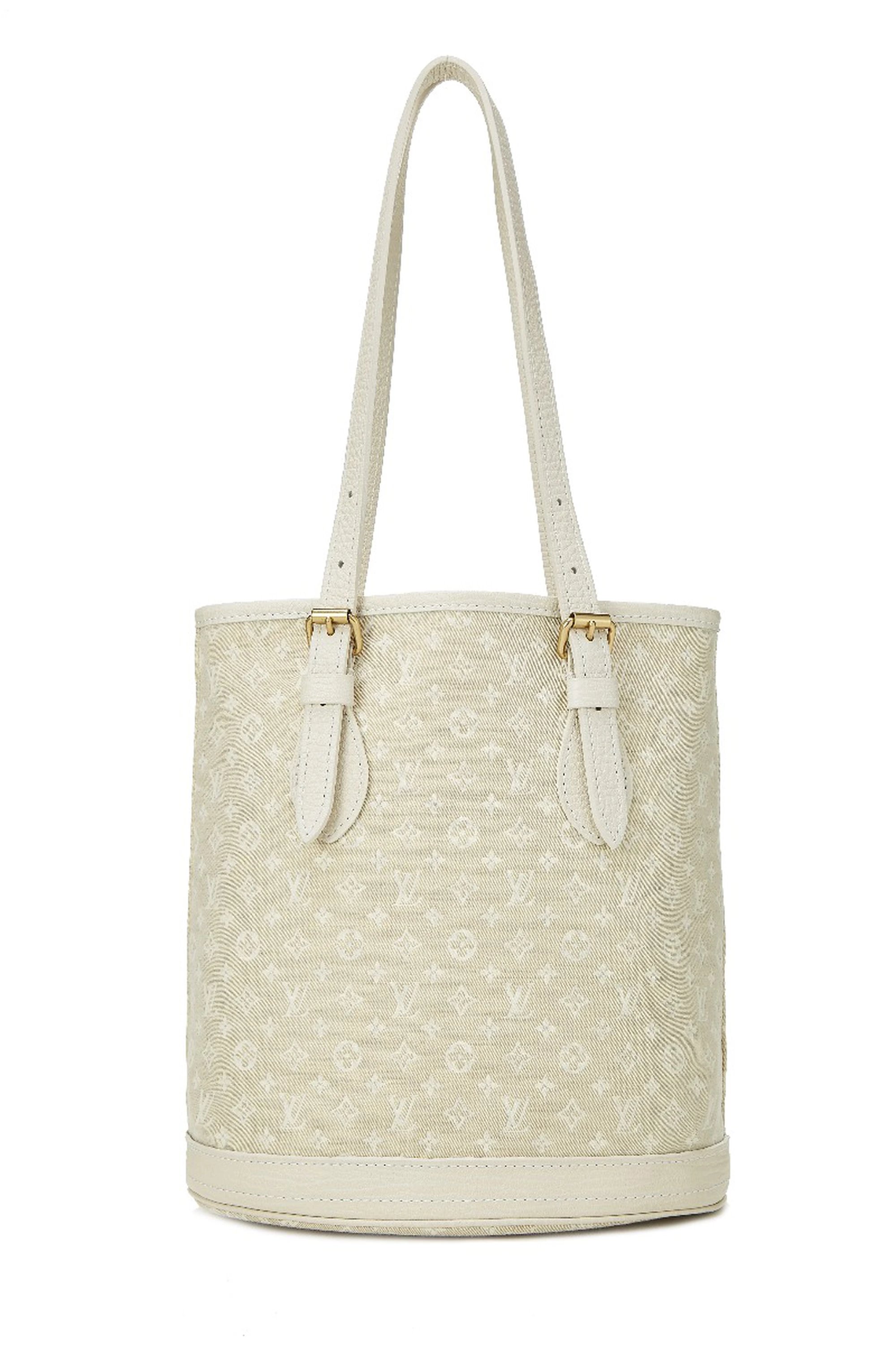 Beige Monogram Mini Lin Bucket PM