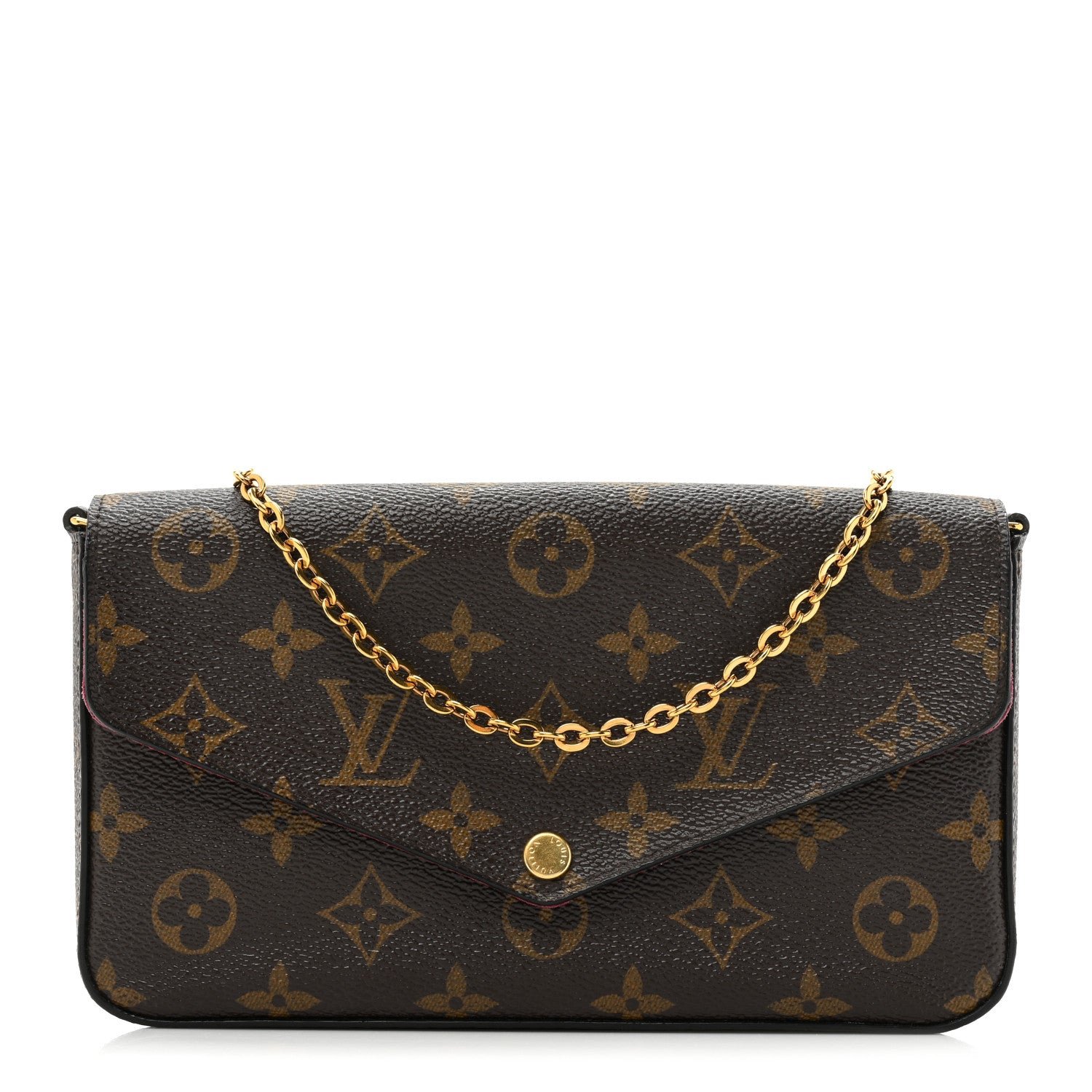 Louis Vuitton Monogram Pochette Felicie Chain Wallet Fuchsia