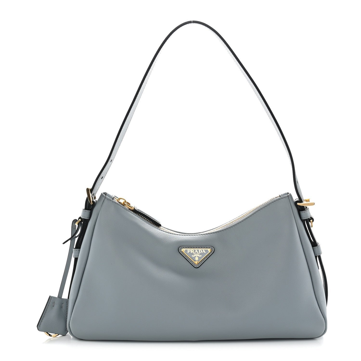 Prada Prada Soft Calfskin Medium Aimee Shoulder Bag Opaline