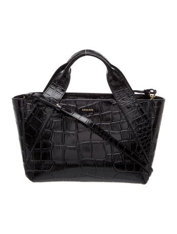 Embossed Leather Top Handle Bag