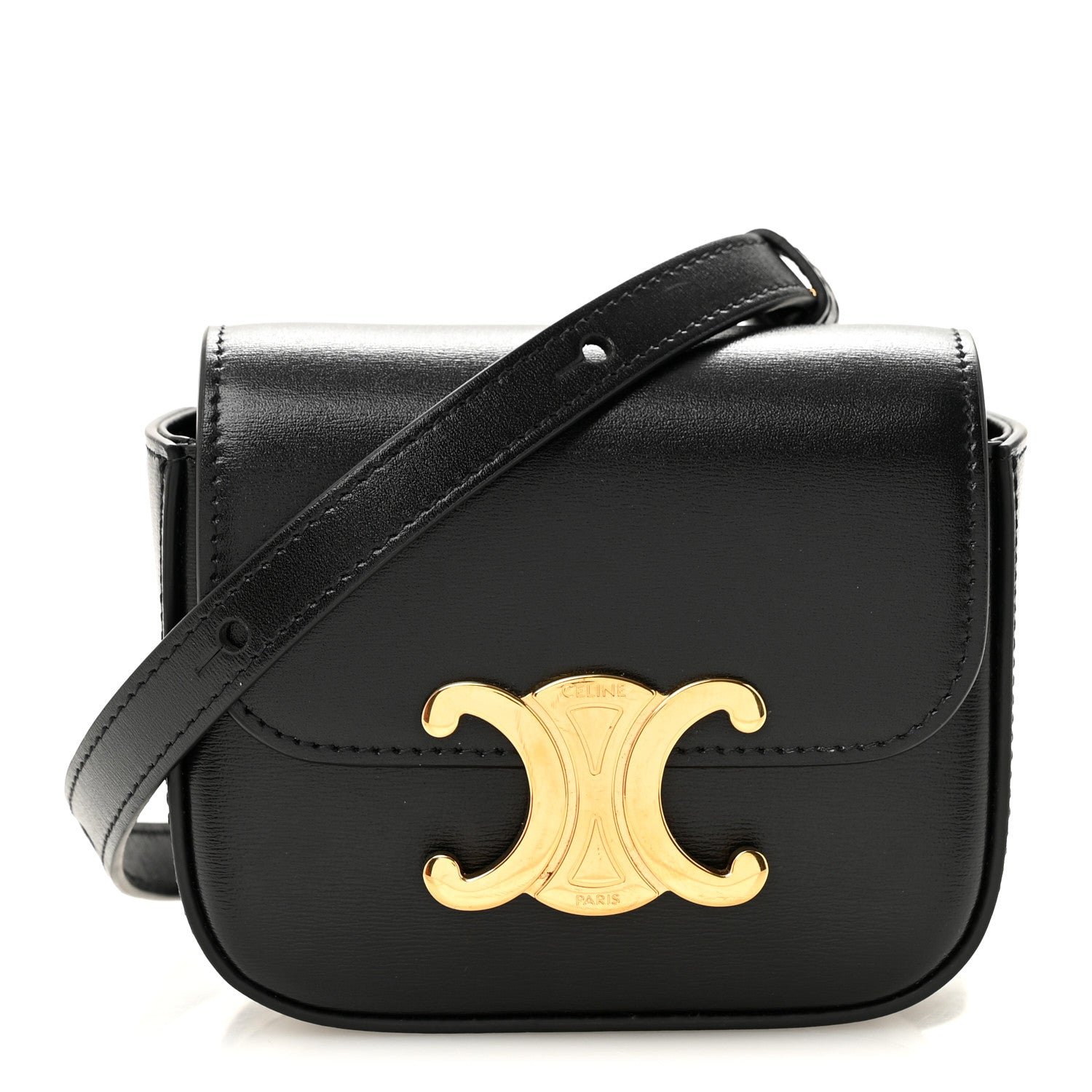 Shiny Calfskin Mini Triomphe Black