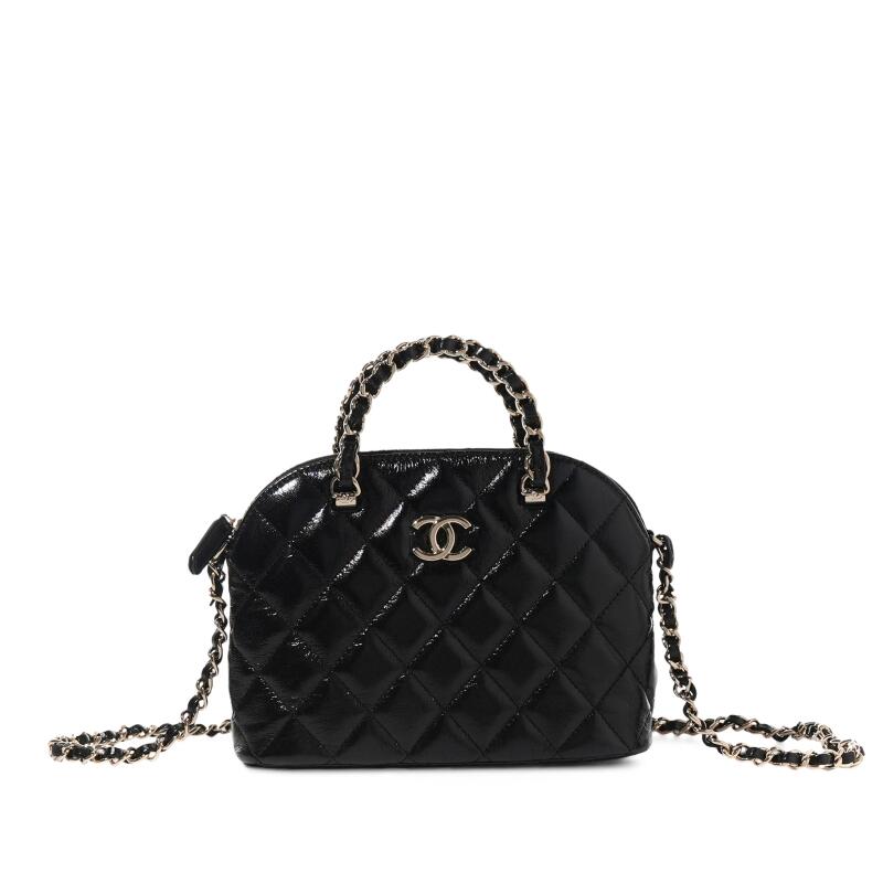 Black Quilted Calfskin Clutch with Chain Gold Hardware, 2026