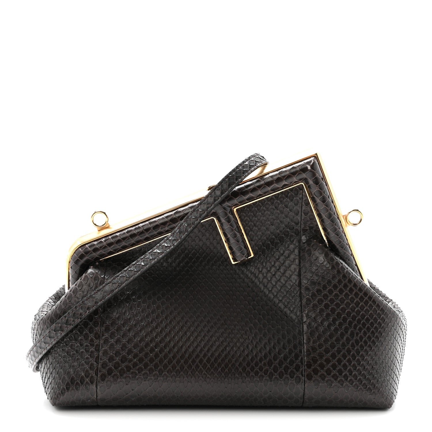 Fendi Snakeskin Small Fendi First Brown