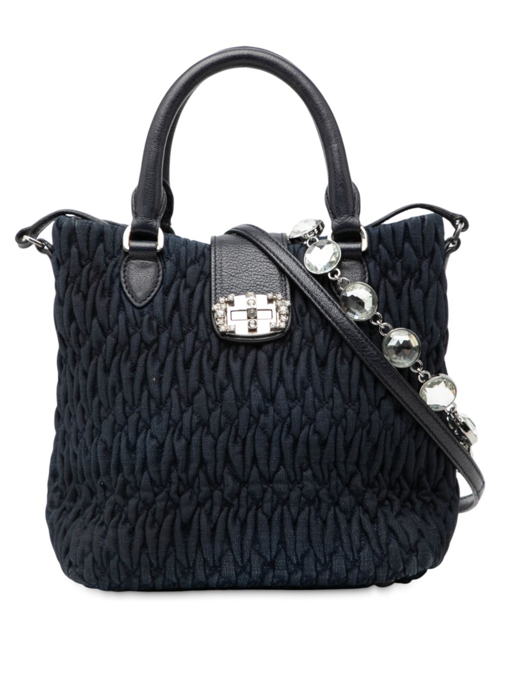2010-2025 Matelasse Denim Crystal satchel