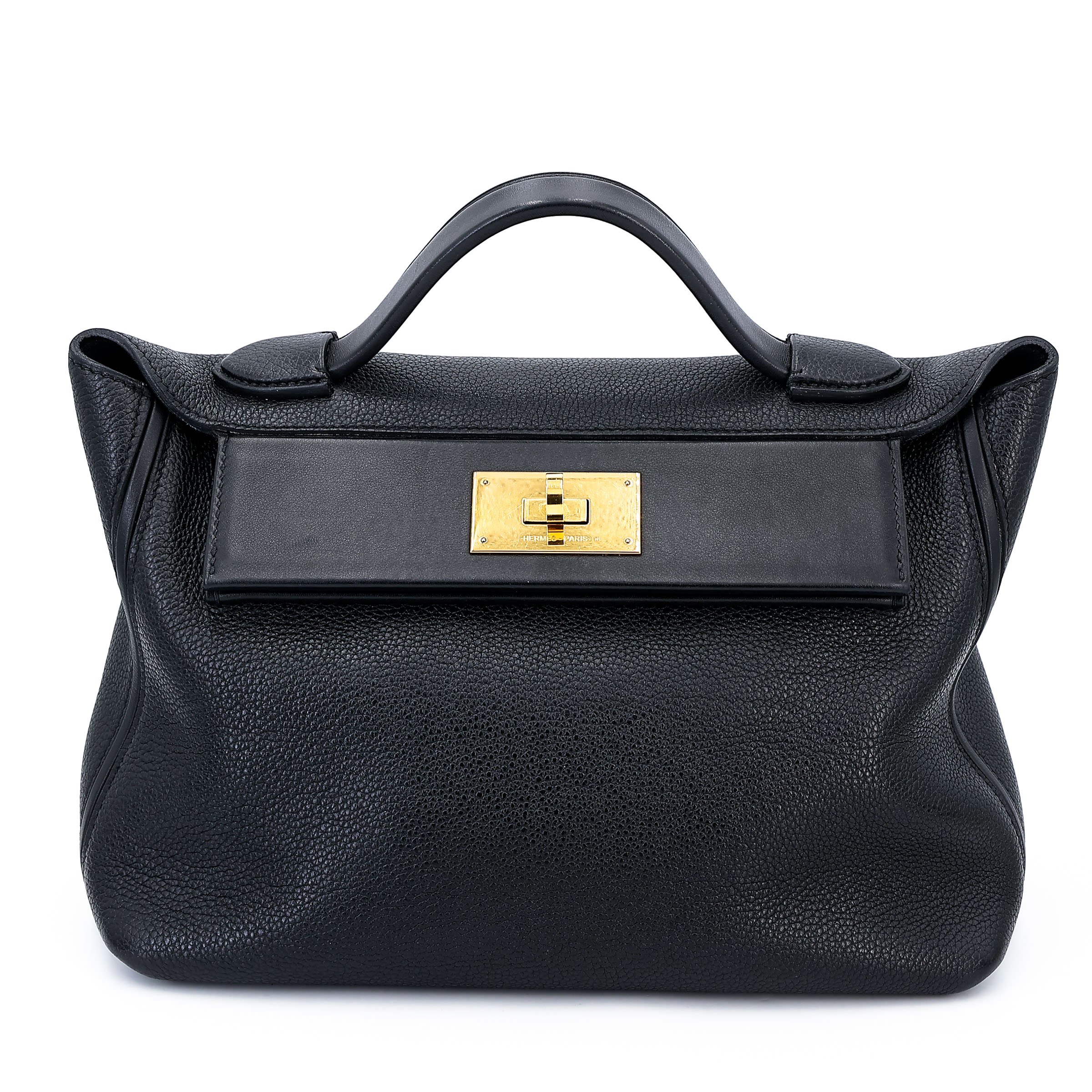 Hermes Very Good ( Rank A) HERMÈS 24/24 - 29 Black (89) Clemence Swift Gold hardware C (2018)