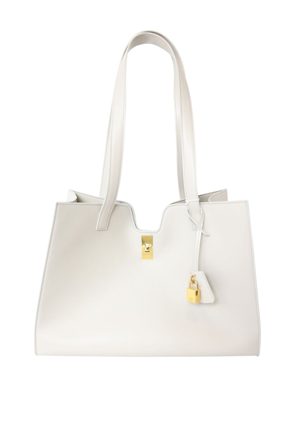 Celine Celine Cabas 16 Soft, Light Stone Calfskin with Gold Hardware, Preowned in Dustbag WA001