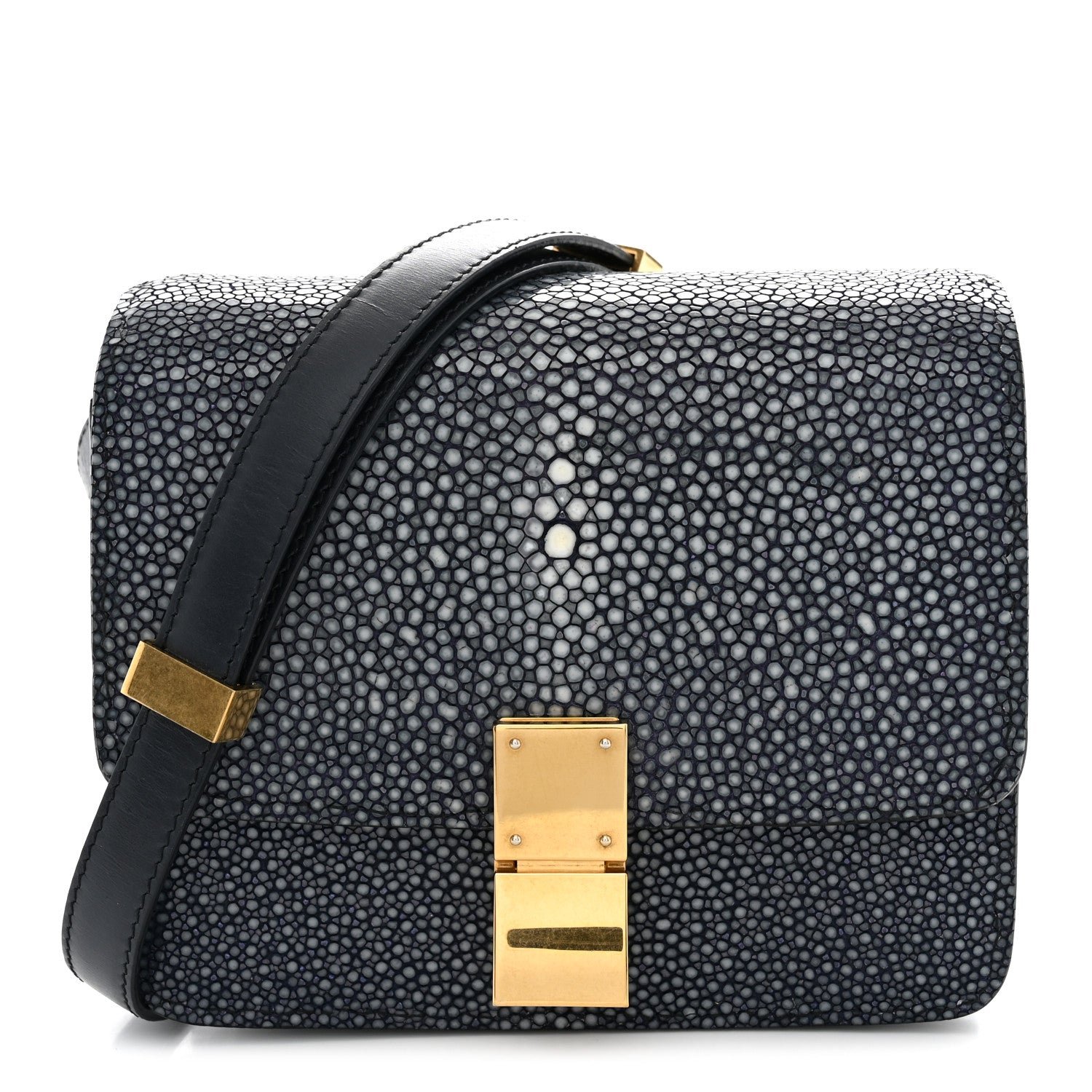 Celine Stingray Small Classic Box Flap Bag Navy