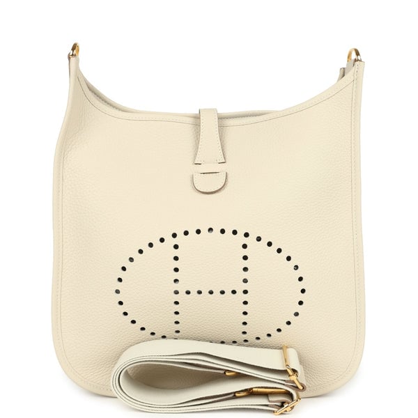Hermes Hermes Evelyne III PM Craie Clemence Gold Hardware