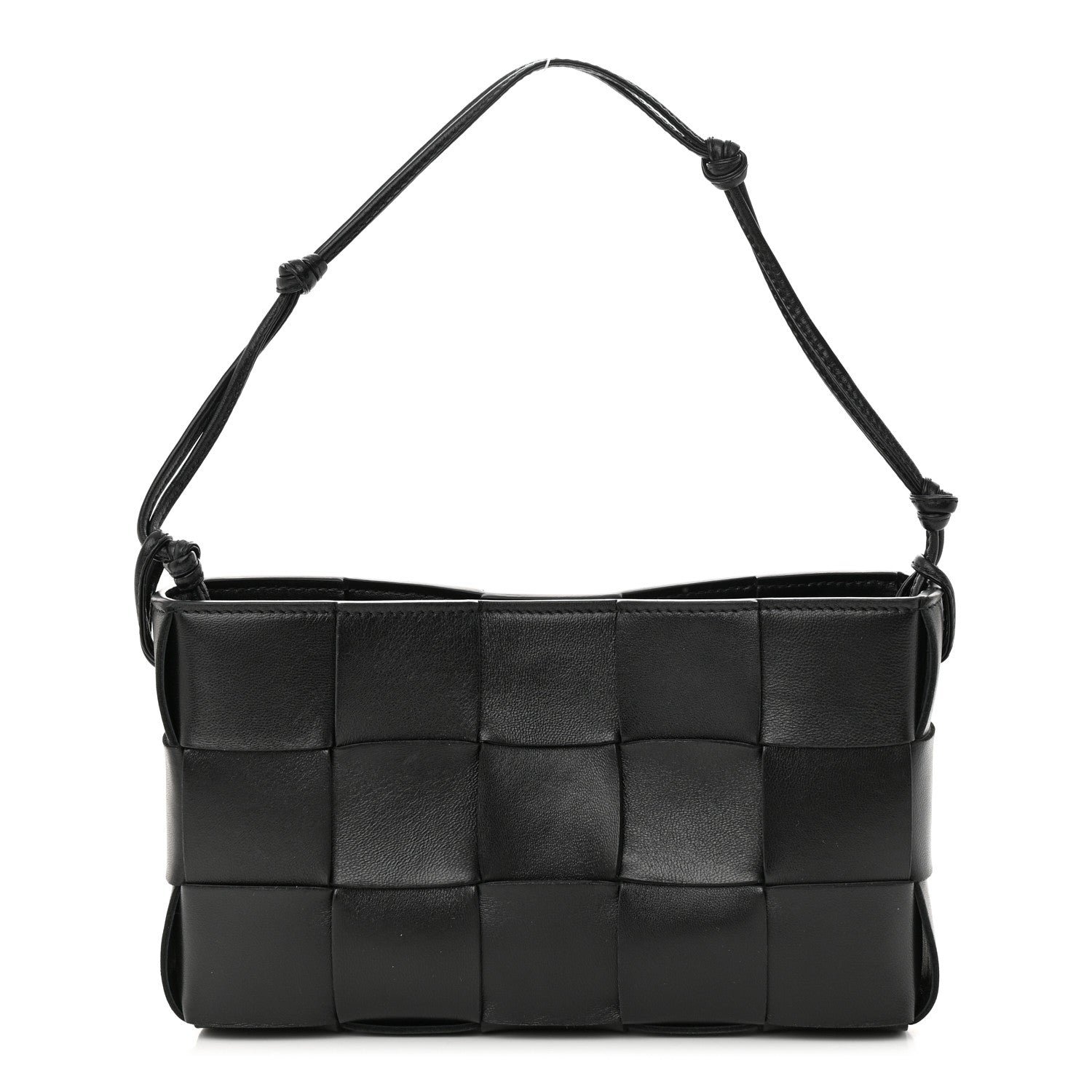 Bottega Veneta Calfskin Maxi Intrecciato Cassette Pouch On Strap Black