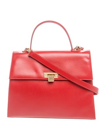 Leather Top Handle Bag Medium Vintage