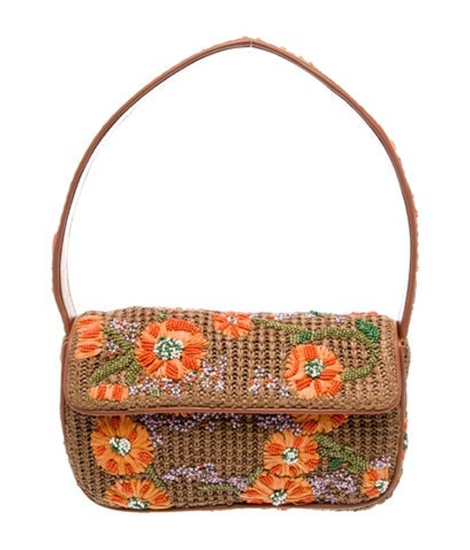 Staud Raffia Shoulder Bag